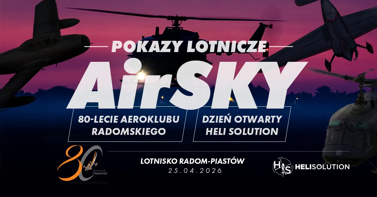 Pokaz akrobacyjny nad lotniskiem w Piastowie